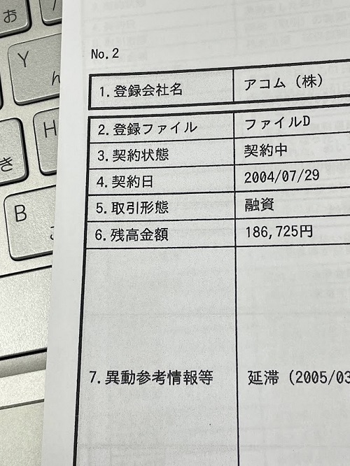 アコム信用情報